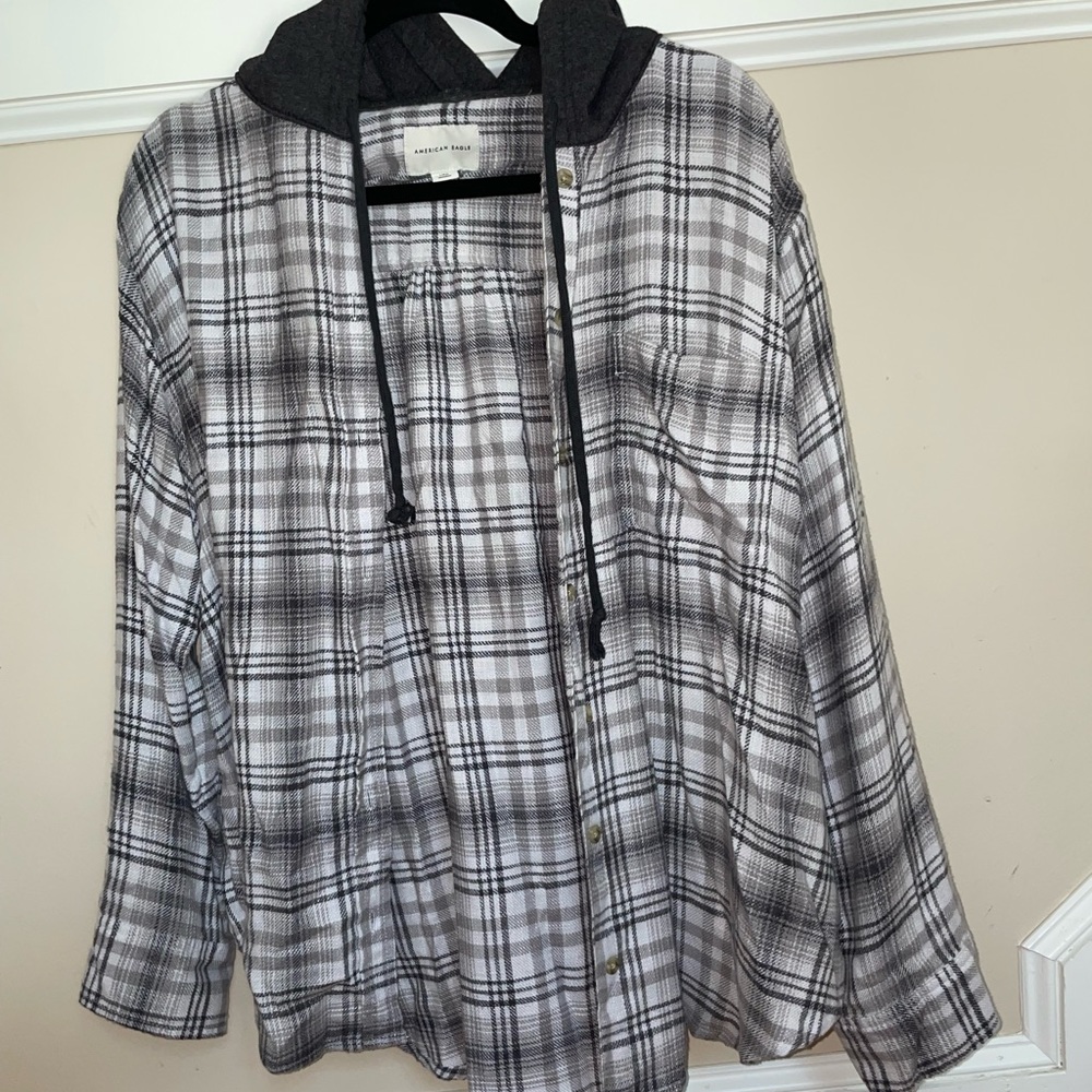 American eagle flannel hoodie